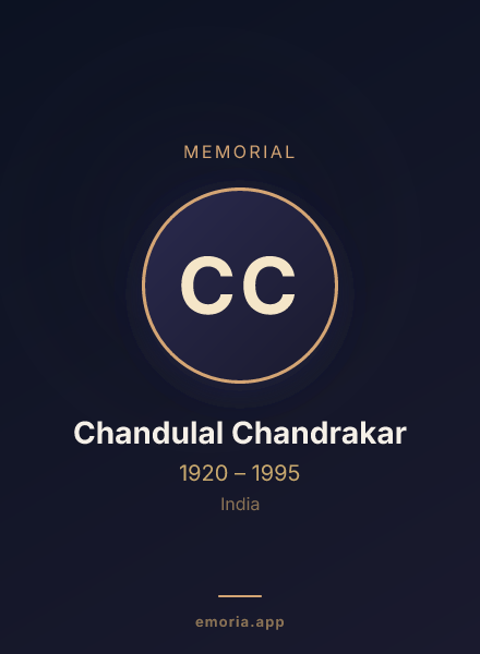 Memorial portrait of Chandulal Chandrakar
