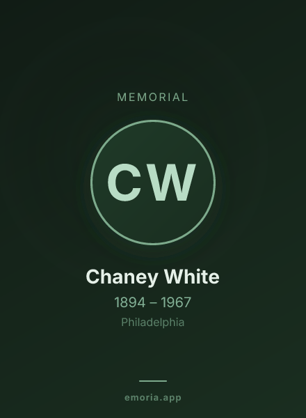 Memorial portrait of Chaney White