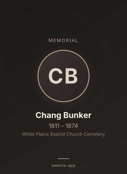 Memorial portrait of Chang Bunker