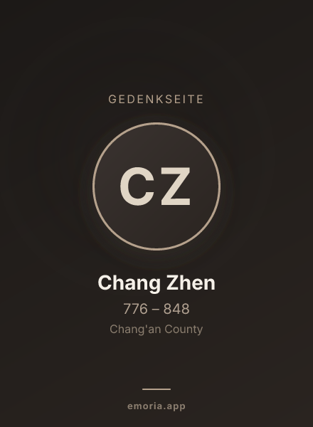 Gedenkportrait von Chang Zhen