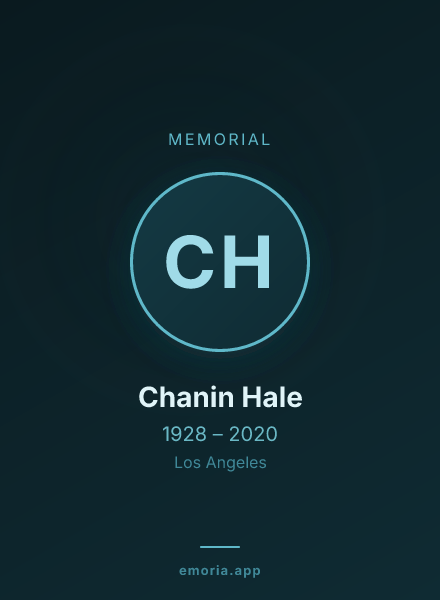 Memorial portrait of Chanin Hale