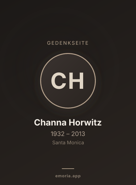 Gedenkportrait von Channa Horwitz