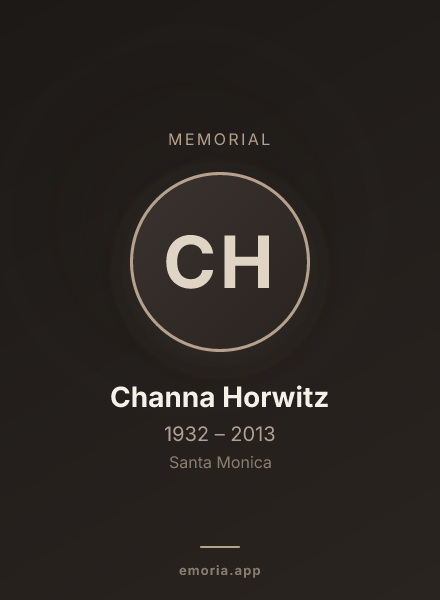 Memorial portrait of Channa Horwitz