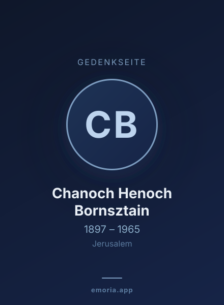 Gedenkportrait von Chanoch Henoch Bornsztain