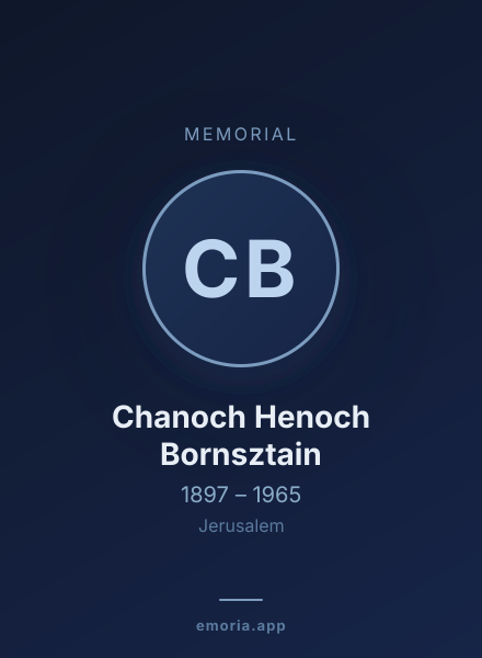 Memorial portrait of Chanoch Henoch Bornsztain