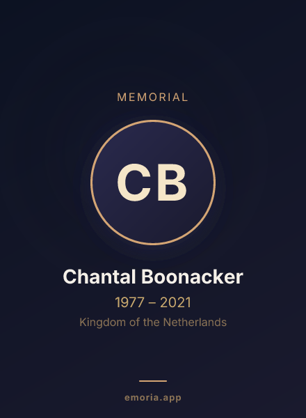Memorial portrait of Chantal Boonacker