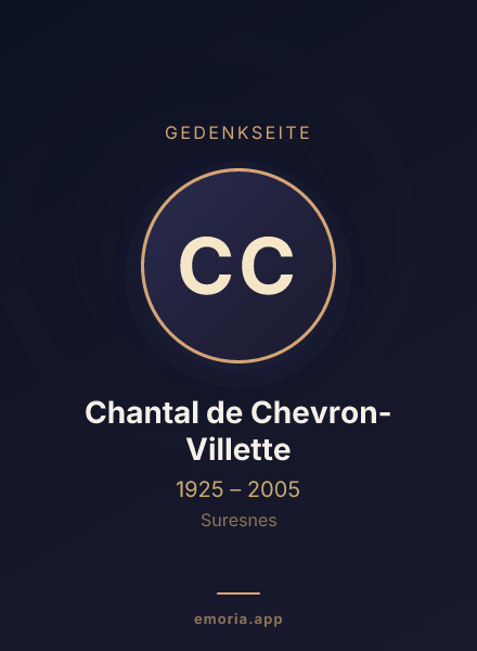 Gedenkportrait von Chantal de Chevron-Villette