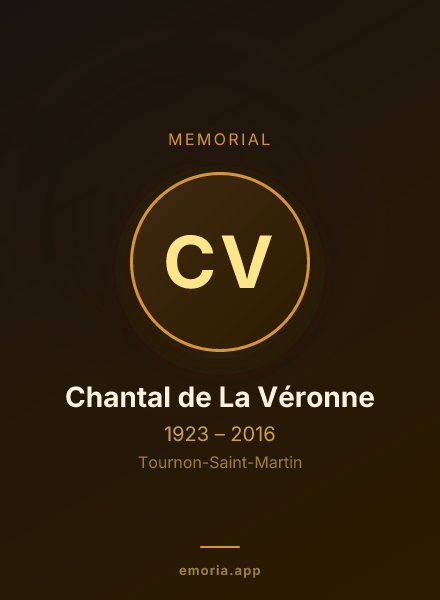 Memorial portrait of Chantal de La Véronne