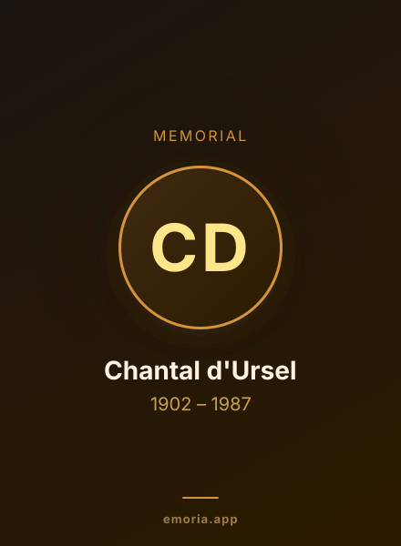 Memorial portrait of Chantal d'Ursel