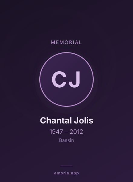 Memorial portrait of Chantal Jolis