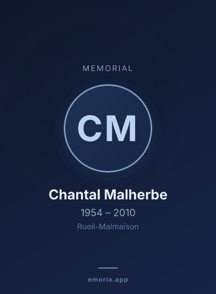 Memorial portrait of Chantal Malherbe