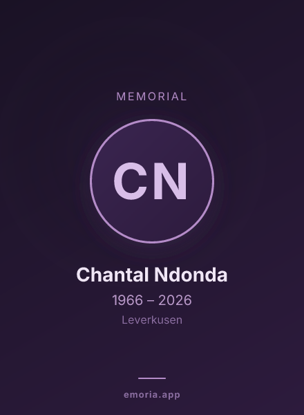 Memorial portrait of Chantal Ndonda