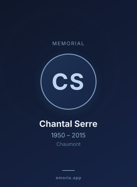 Memorial portrait of Chantal Serre