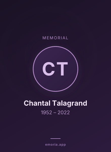 Memorial portrait of Chantal Talagrand