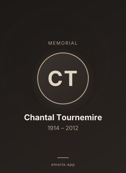 Memorial portrait of Chantal Tournemire