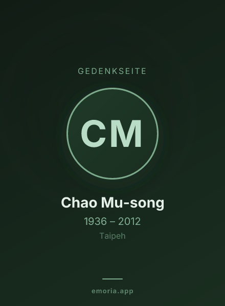 Gedenkportrait von Chao Mu-song