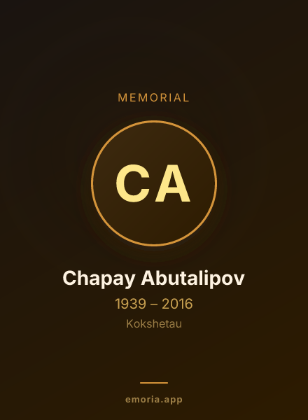 Memorial portrait of Chapay Abutalipov