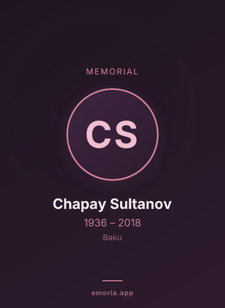 Memorial portrait of Chapay Sultanov