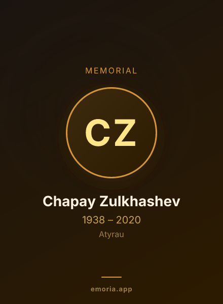 Memorial portrait of Chapay Zulkhashev