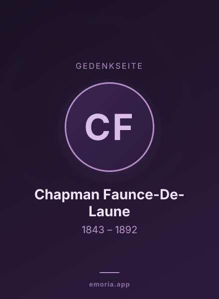 Gedenkportrait von Chapman Faunce-De-Laune