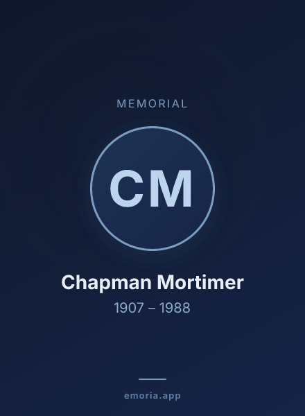 Memorial portrait of Chapman Mortimer