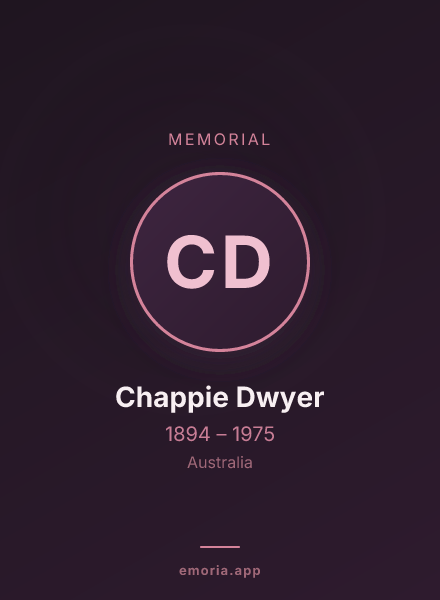 Memorial portrait of Chappie Dwyer