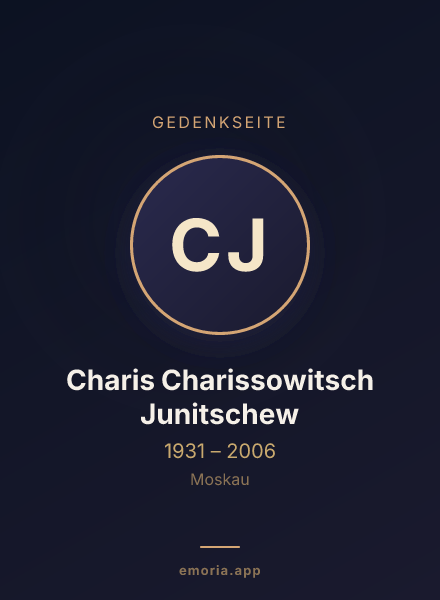 Gedenkportrait von Charis Charissowitsch Junitschew