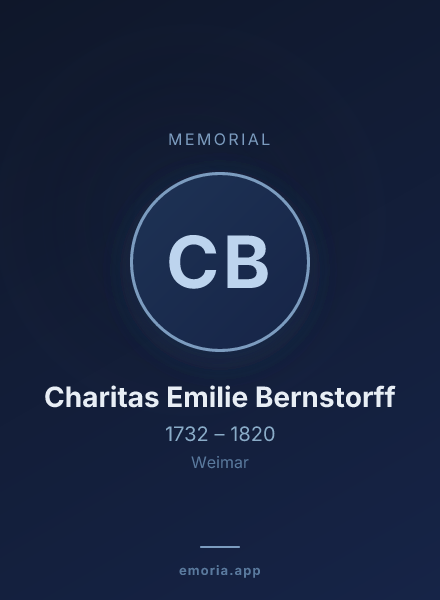 Memorial portrait of Charitas Emilie Bernstorff