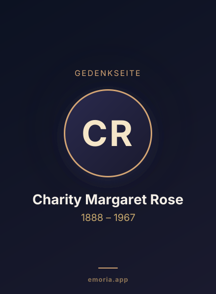 Gedenkportrait von Charity Margaret Rose