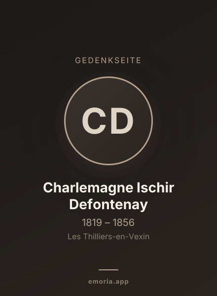 Gedenkportrait von Charlemagne Ischir Defontenay