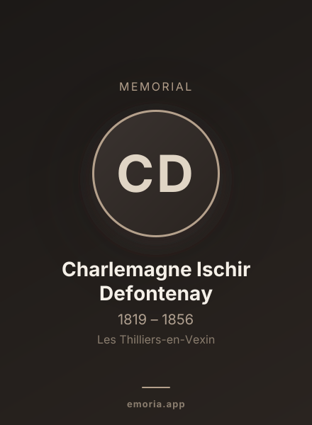 Memorial portrait of Charlemagne Ischir Defontenay