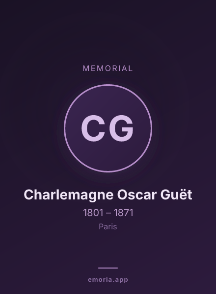 Memorial portrait of Charlemagne Oscar Guët
