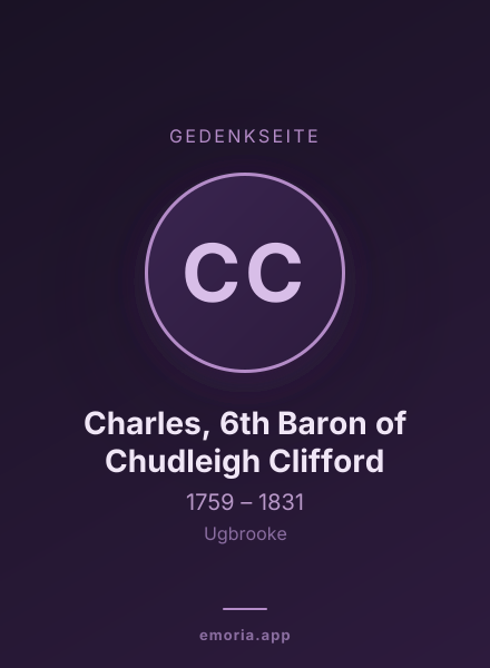 Gedenkportrait von Charles, 6th Baron of Chudleigh Clifford