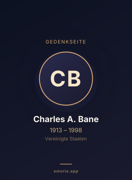 Gedenkportrait von Charles A. Bane