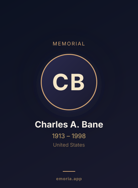Memorial portrait of Charles A. Bane
