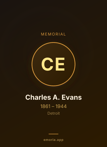 Memorial portrait of Charles A. Evans