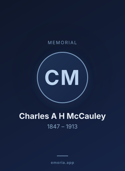 Memorial portrait of Charles A H McCauley