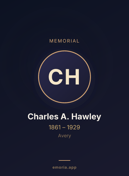 Memorial portrait of Charles A. Hawley