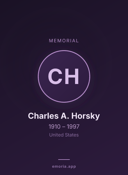 Memorial portrait of Charles A. Horsky