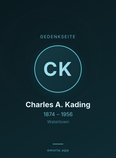 Gedenkportrait von Charles A. Kading
