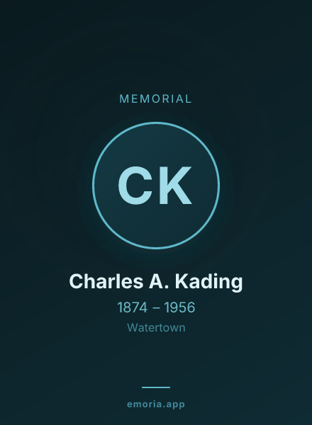 Memorial portrait of Charles A. Kading