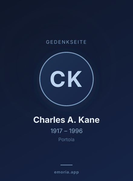 Gedenkportrait von Charles A. Kane