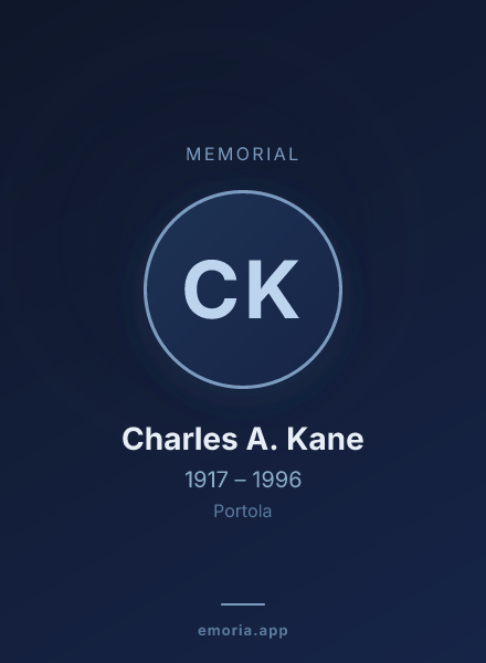 Memorial portrait of Charles A. Kane