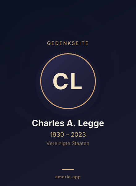 Gedenkportrait von Charles A. Legge