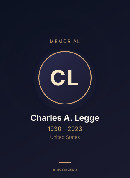 Memorial portrait of Charles A. Legge
