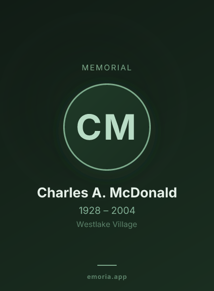 Memorial portrait of Charles A. McDonald