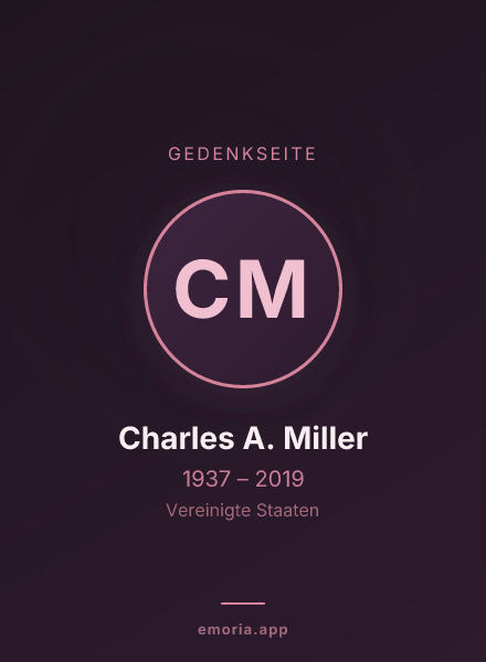 Gedenkportrait von Charles A. Miller