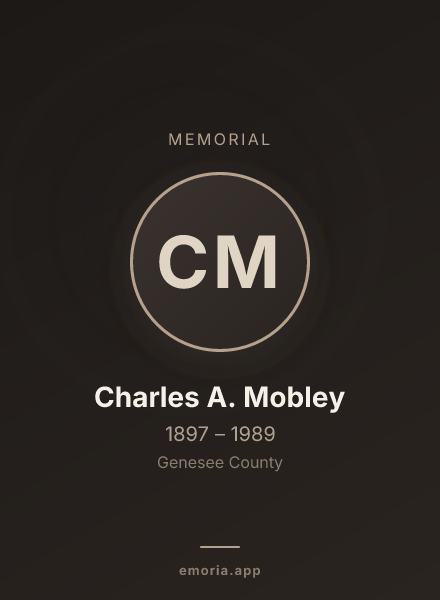Memorial portrait of Charles A. Mobley