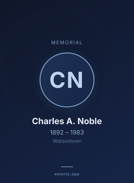 Memorial portrait of Charles A. Noble