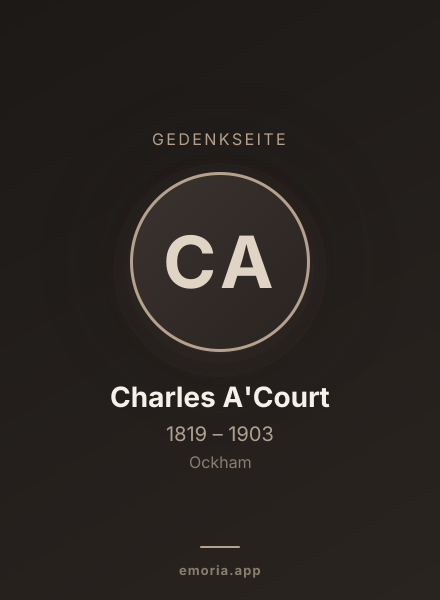 Gedenkportrait von Charles A'Court